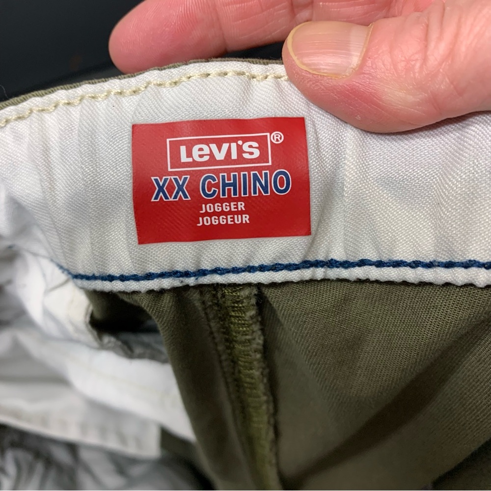 Levi's XX Chinos Jogger Military Green Sz L Elastic Hem Modern Denim Pants - Picture 9 of 16